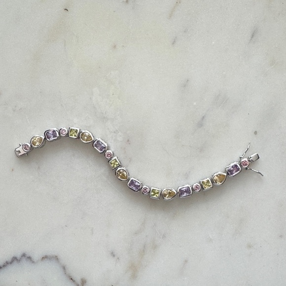 Vintage Elegant Multi-Color Gemstone Bracelet - Picture 2 of 10